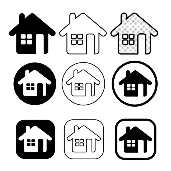 シンプルな家と家のアイコン記号記号 — ストックベクタ