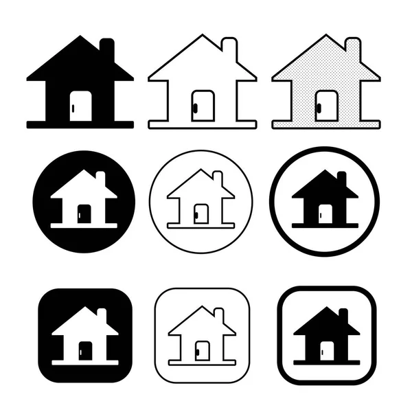 Símbolo de la casa simple e icono de la casa signo — Vector de stock