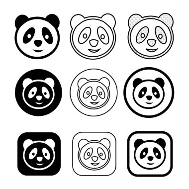 Karikatür karakter sevimli komik Panda simgesi