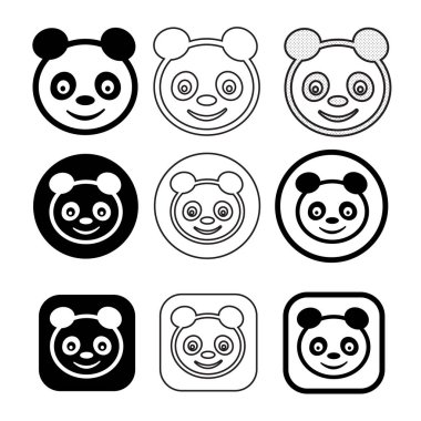 Karikatür karakter sevimli komik Panda simgesi