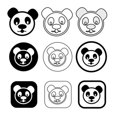 Karikatür karakter sevimli komik Panda simgesi