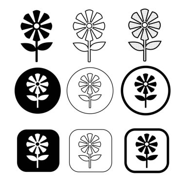 Çiçek simgesi işareti sembolü