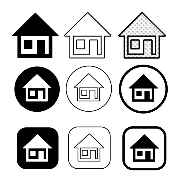 Símbolo de la casa simple e icono de la casa signo — Vector de stock