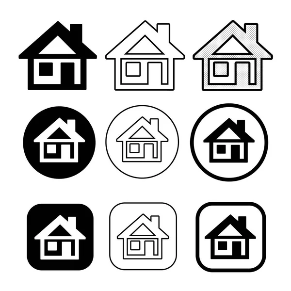 简单的房屋符号和家庭图标符号 — 图库矢量图片