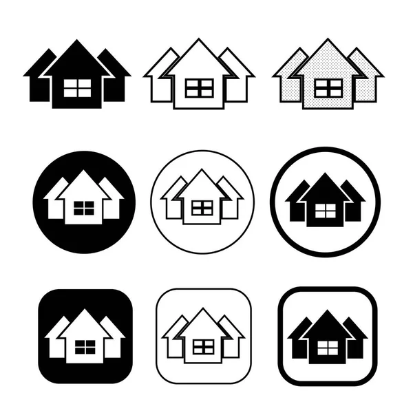 Símbolo de la casa simple e icono de la casa signo — Vector de stock