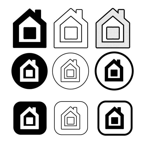 Símbolo de casa simples e sinal de ícone de casa —  Vetores de Stock