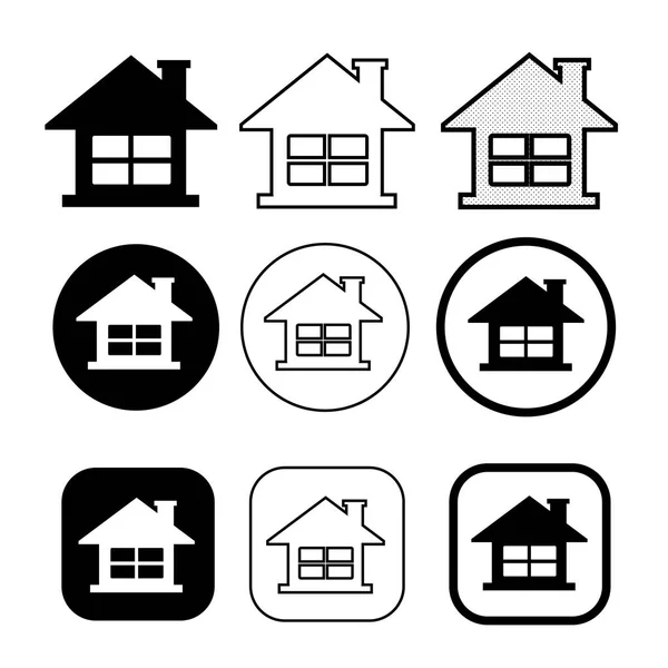 Símbolo de la casa simple e icono de la casa signo — Vector de stock