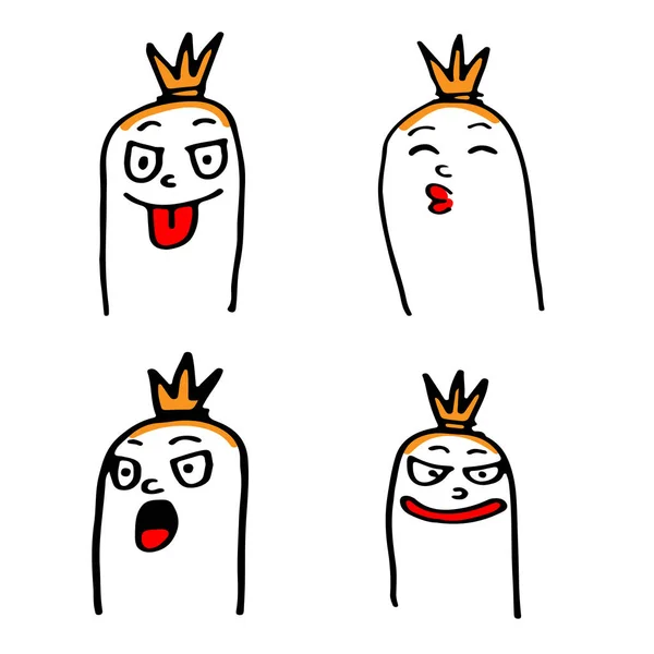 Carino salsiccia personaggio cartone animato emozione — Vettoriale Stock