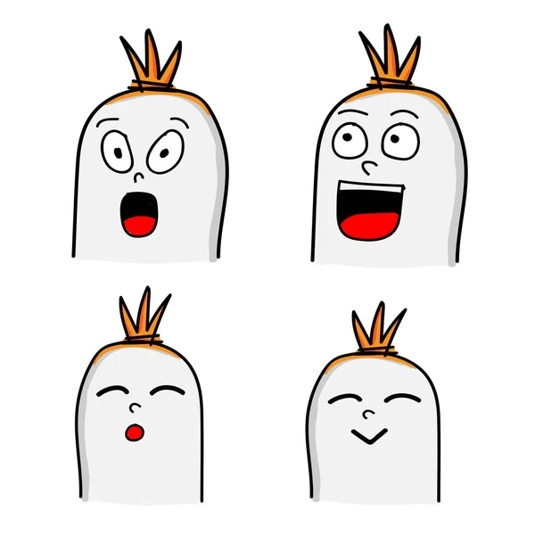 Roztomilý klobása postava kreslené emoce — Stockový vektor