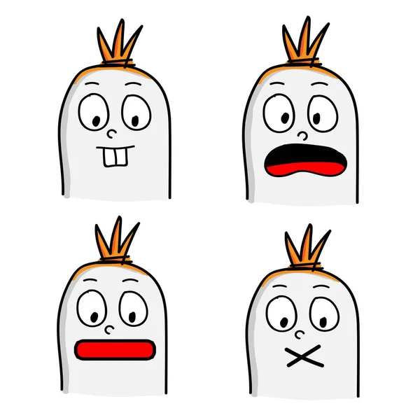 Carino salsiccia personaggio cartone animato emozione — Vettoriale Stock