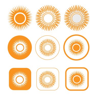 basit güneş simgesi işareti tasarımı