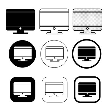 Basit Bilgisayar monitör simge işareti tasarımı