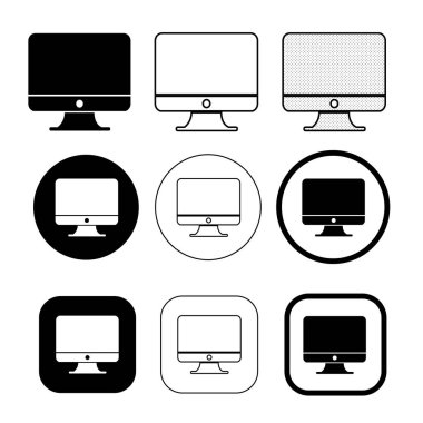 Basit Bilgisayar monitör simge işareti tasarımı