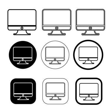 Basit Bilgisayar monitör simge işareti tasarımı