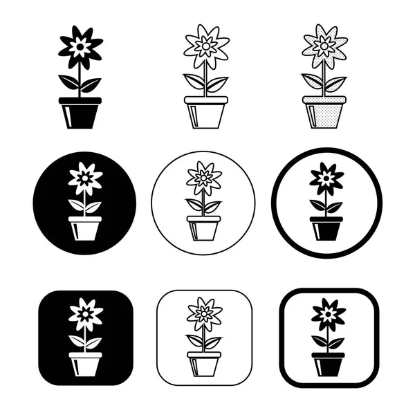 花卉图标植物标志符号 — 图库矢量图片