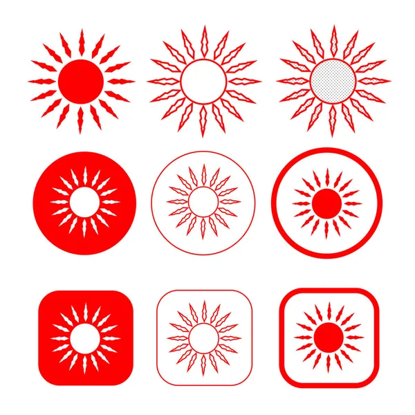 Einfache Sonne Symbol Zeichen Design — Stockvektor