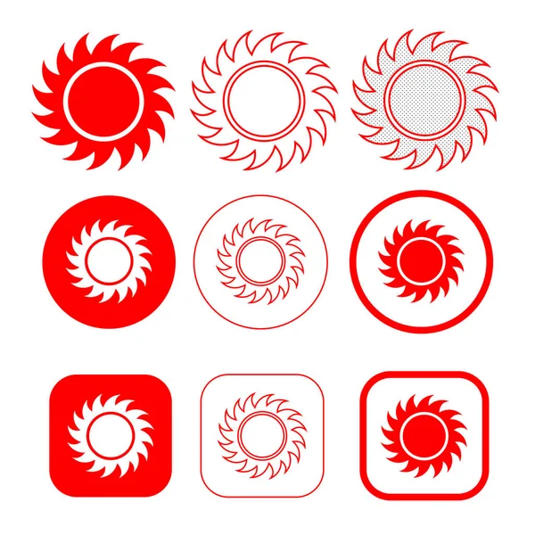 シンプルな太陽アイコン記号デザイン — ストックベクタ