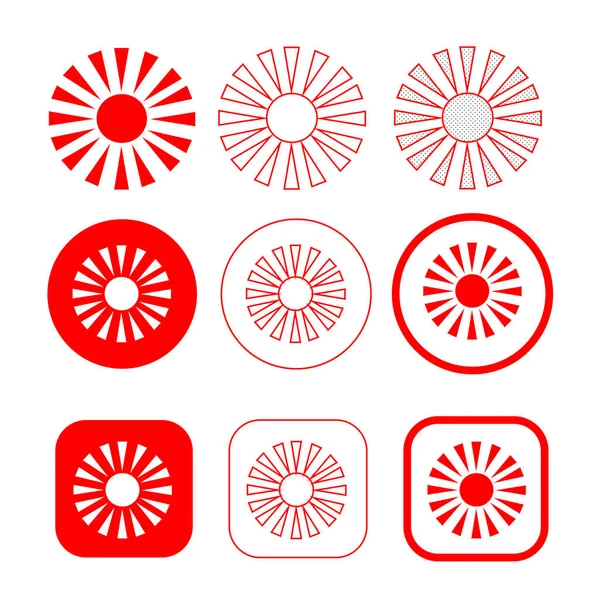 Jednoduché sluneční ikony návrh označení — Stockový vektor