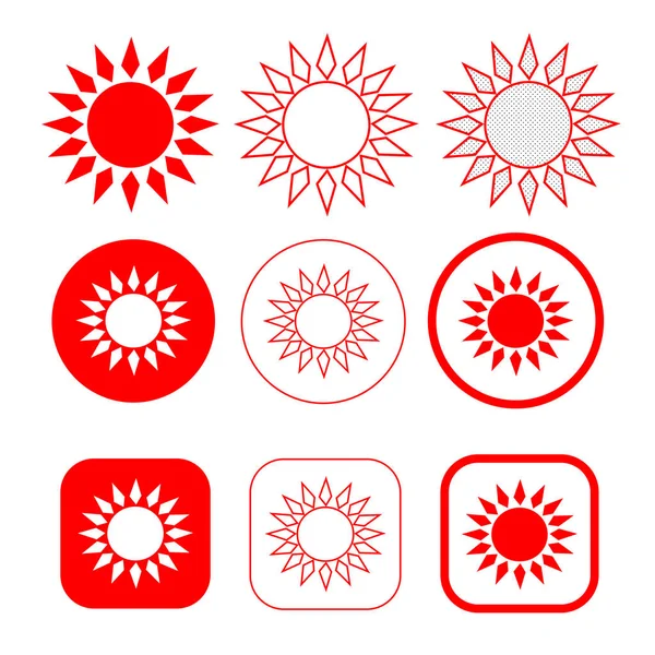 简单的太阳图标标志设计 — 图库矢量图片