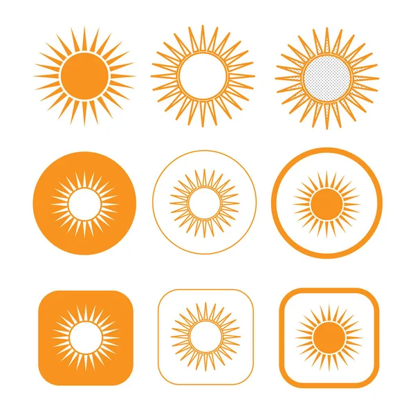 Simple icône du soleil signe design — Image vectorielle