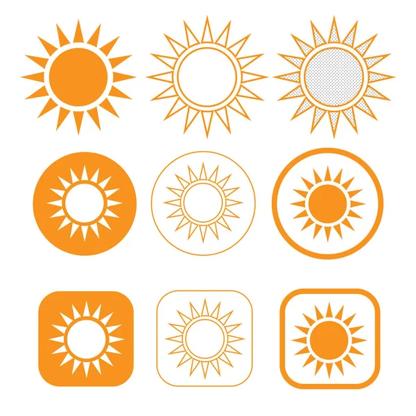 Simple icône du soleil signe design — Image vectorielle