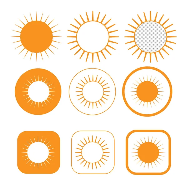 Design de sinal de ícone de sol simples — Vetor de Stock