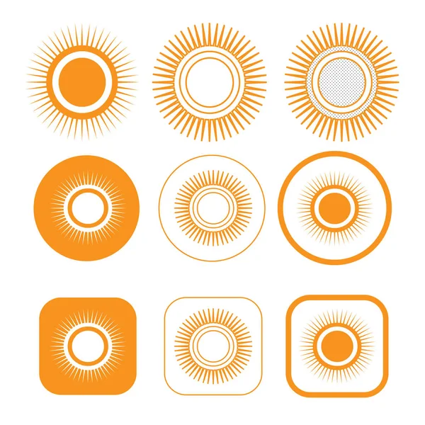 Simple icône du soleil signe design — Image vectorielle