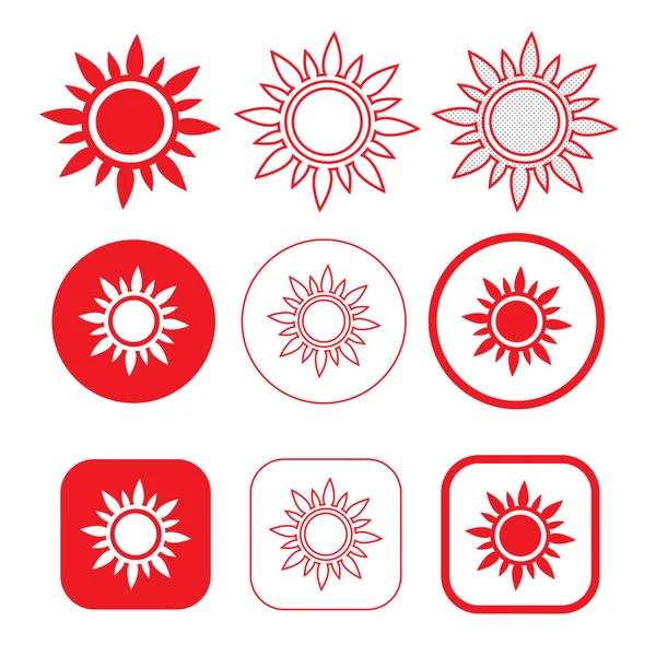 Einfache Sonne Symbol Zeichen Design — Stockvektor