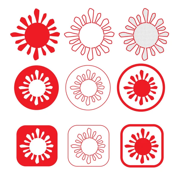 Jednoduché sluneční ikony návrh označení — Stockový vektor