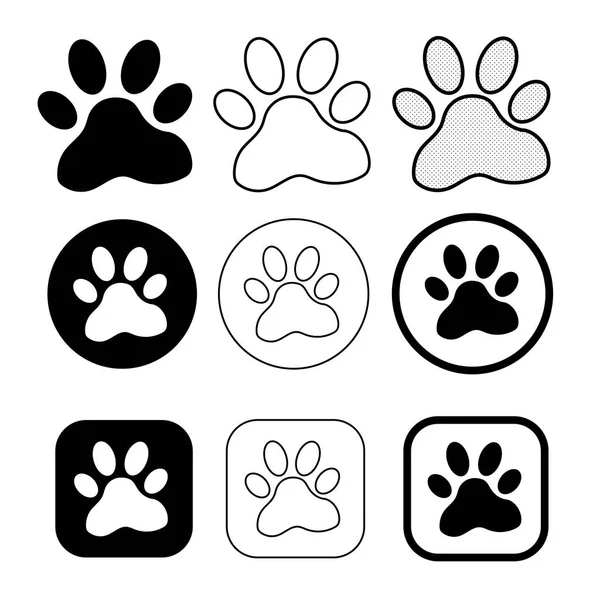Simple animal paw print icon sign — Stock Vector