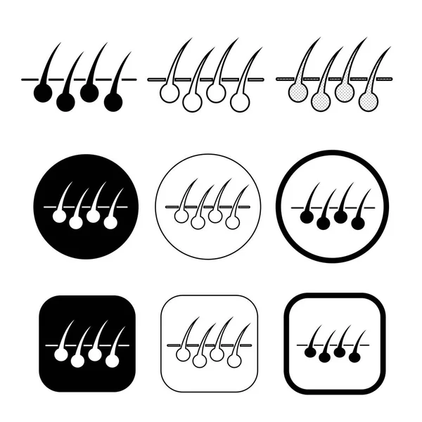 Diseño de signo de icono de pelo simple — Vector de stock