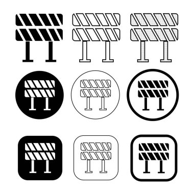 Basit Yol Bariyeri simgesi tasarımı