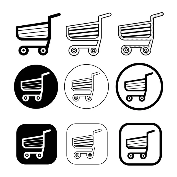 Eenvoudige winkelwagen trolley pictogram ontwerp — Stockvector