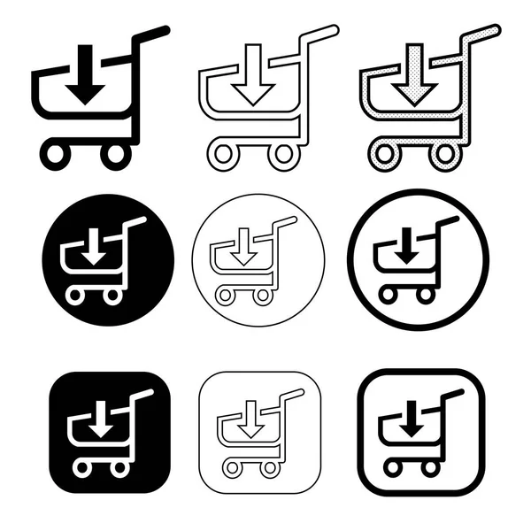 Einfache Einkaufswagen Symbol Zeichen Design — Stockvektor