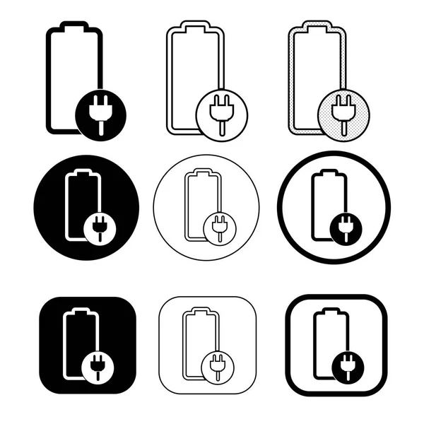 Einfaches Design der Batterie-Symbole — Stockvektor