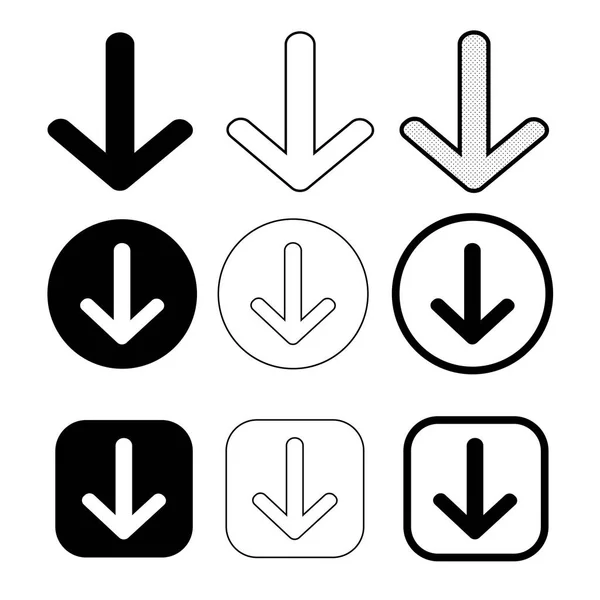 シンプルなダウンロードアイコンのサインデザイン — ストックベクタ