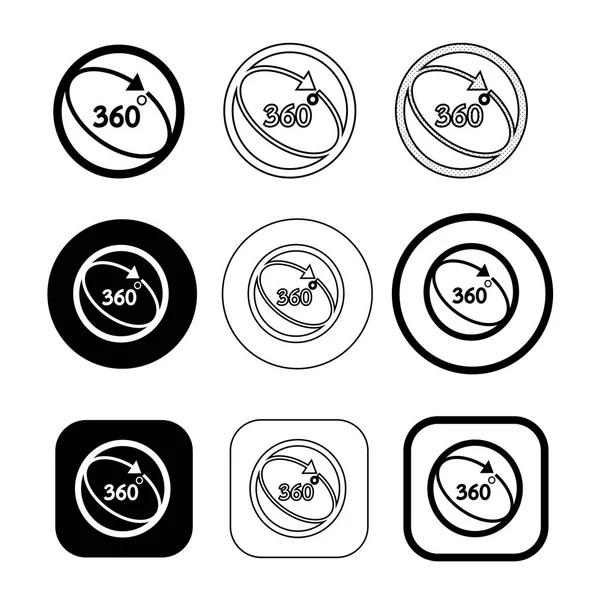 Prosta ikona 360 stopni projekt znaku — Wektor stockowy