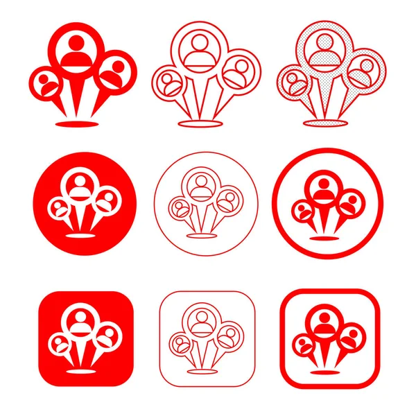Diseño de signo de icono de red de gente simple — Archivo Imágenes Vectoriales