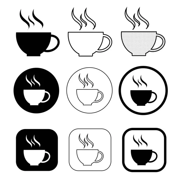 Jednoduchý design znaku ikon kávy — Stockový vektor