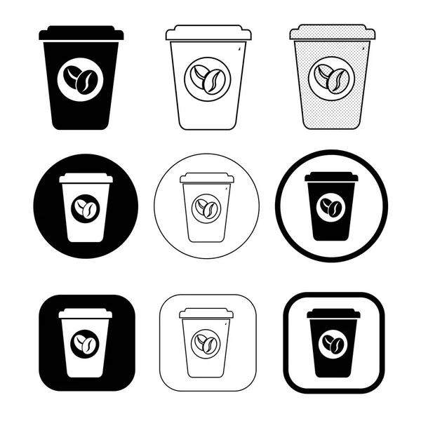 Eenvoudige koffie pictogram ontwerp — Stockvector