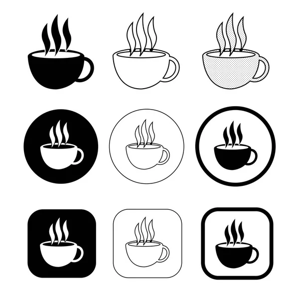 Eenvoudige koffie pictogram ontwerp — Stockvector