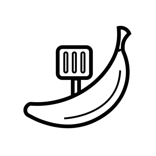 Banana Icona Vettoriale Illustrazione — Vettoriale Stock