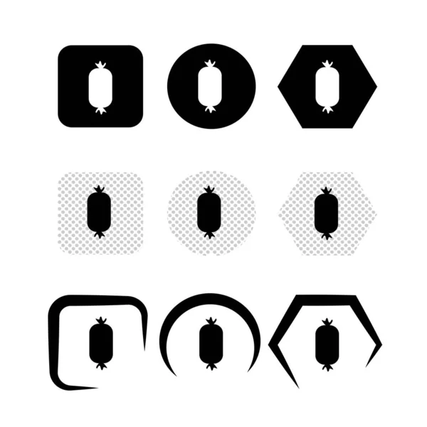 Простий Дизайн Значка Ковбаси — стоковий вектор