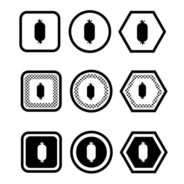 Простий Дизайн Значка Ковбаси — стоковий вектор