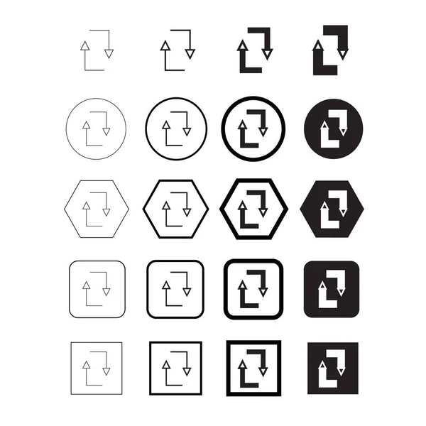 シンプルな矢印アイコンのサインデザイン — ストックベクタ