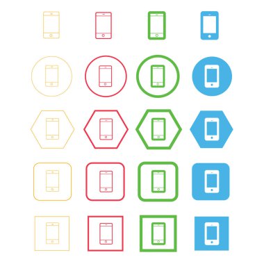 Mobil simge, akıllı telefon simgesi illüstrasyonu