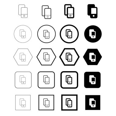 Mobil simge, akıllı telefon simgesi illüstrasyonu