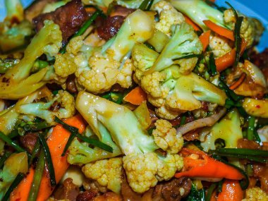 Tayland yemeği. Yakın çekim.