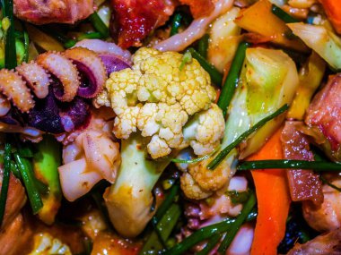 Tayland yemeği. Yakın çekim.