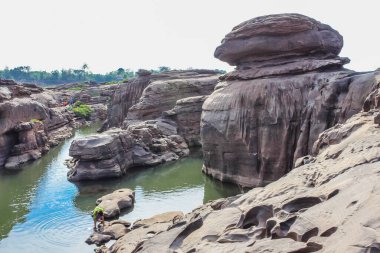Hat Chom Dao Büyük Kanyon Taş Sanatı UbonRatchathani, Tayland